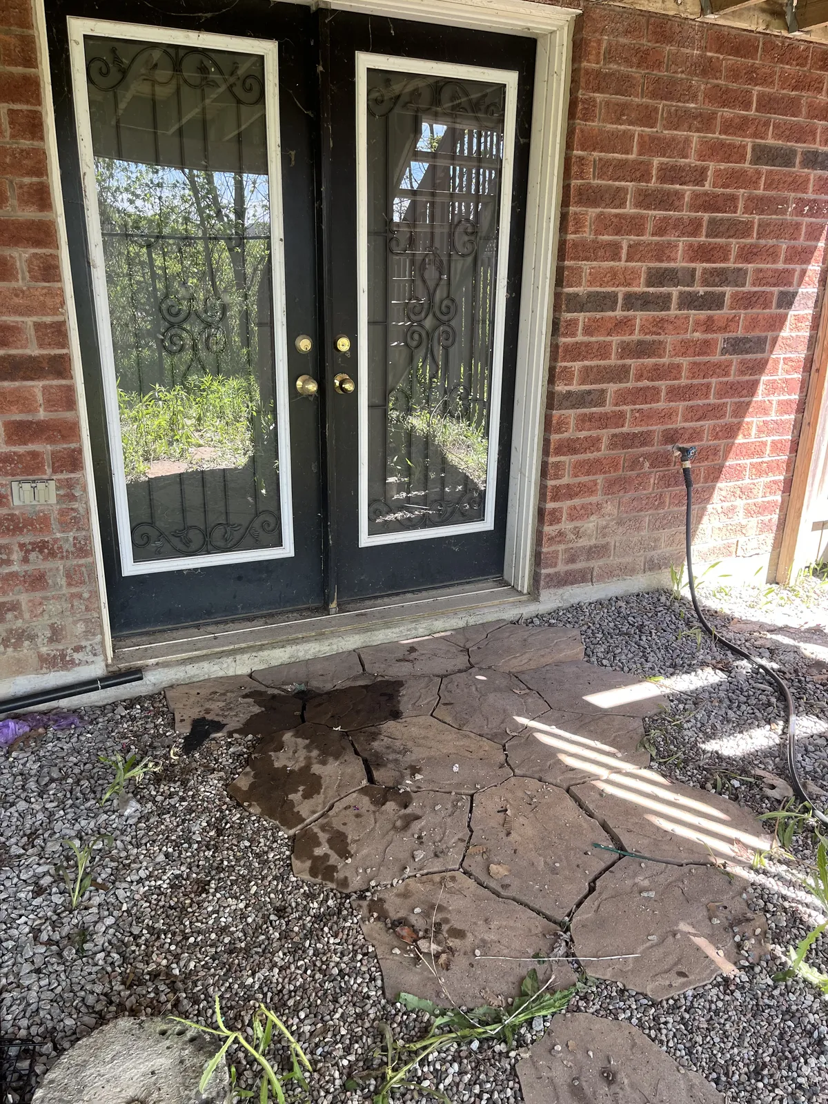 Clean front entrance with the old items gone and the area opened up